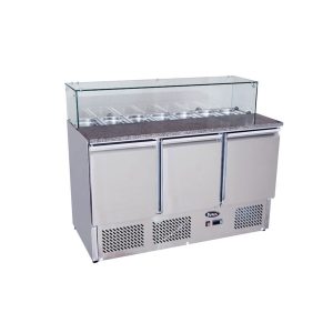 AC16-32 RAMCI PLAN DE TRAVAIL REFRIGERE + SALADETTE GRANITE 1365X700X1040 380L ESL3847GR