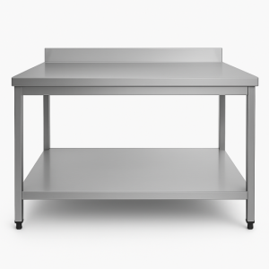 Table en inox adossé